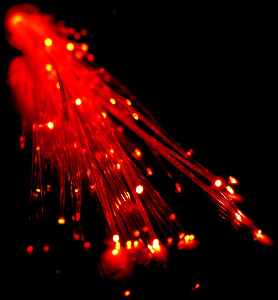 Filamenti di fibra ottica illuminati